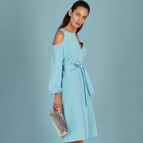 Tamara Mellon Black Silk Cold Shoulder Dress, Long-Sleeved, Size 6 - Picture 5 of 5